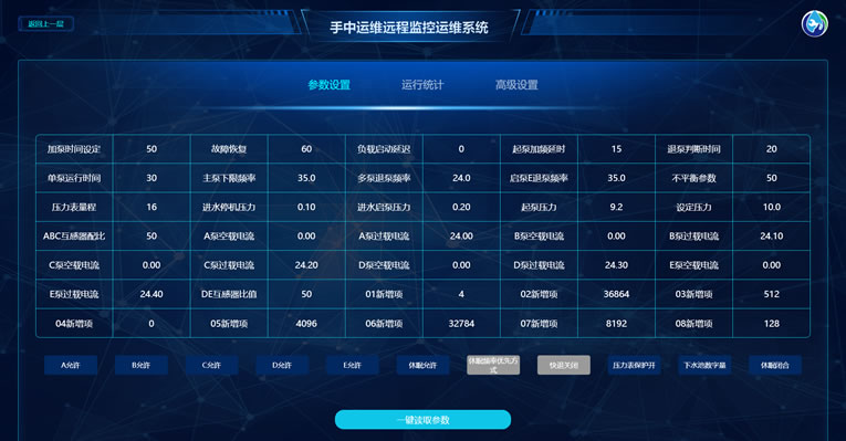 二次供水設備遠程監(jiān)控系統(tǒng)參數設置 二次供水設備遠程監(jiān)控系統(tǒng)參數設置